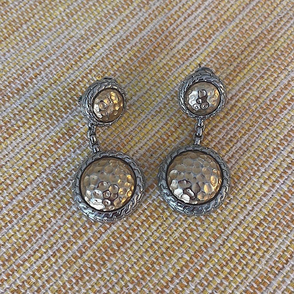 Gold and silver toned earrings